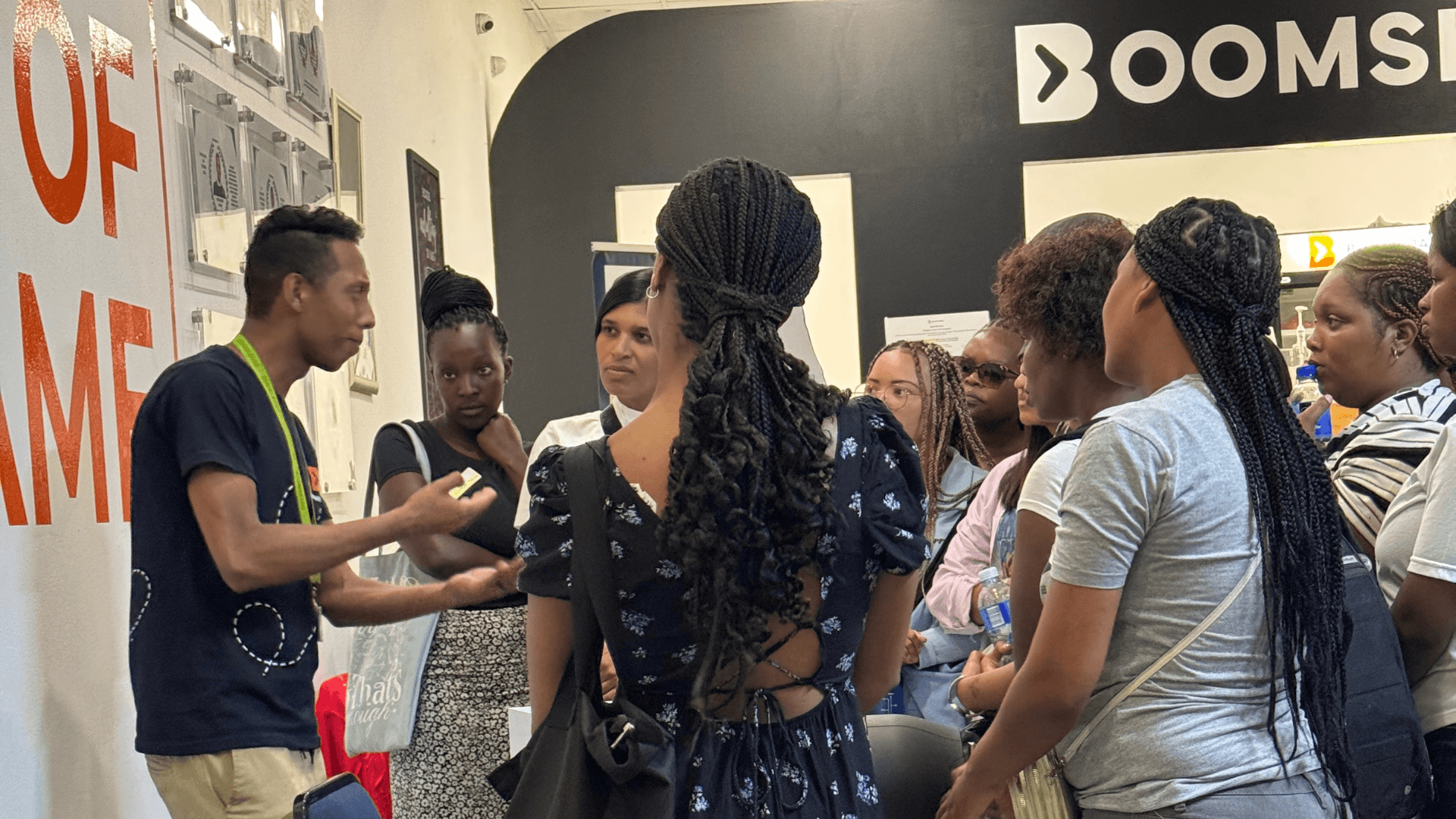 attendees of the boomerang career day listen to a presenter