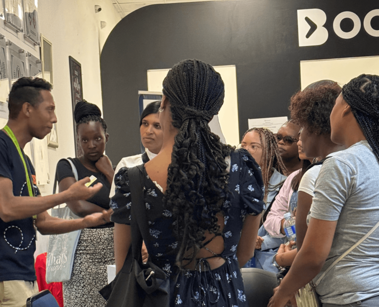 attendees of the boomerang career day listen to a presenter